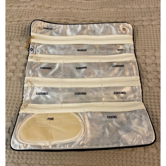 Vintage  Samsonite Travel Jewelry Makeup Bag Retired Model Trifold Floral Design - Picture 5 of 8